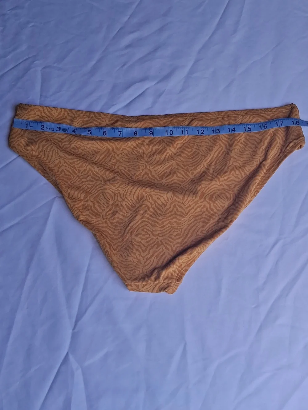 Andie Swim Women's Bikini Bottoms in Mustard Brown Zebra Print XL